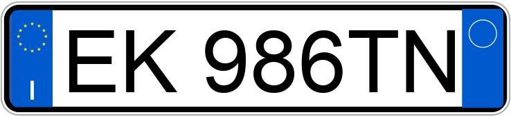 Numer rejestracyjny EK986TN posiada LANCIA Ypsilon 2a serie