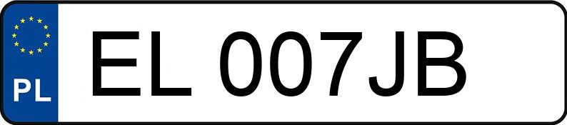 Numer rejestracyjny EL007JB posiada  