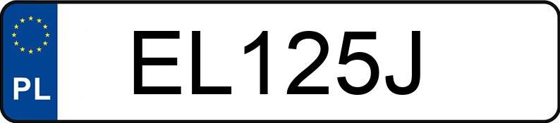Numer rejestracyjny EL 125J posiada YIBEN YB50QT-15 YB50QT-15 - EL125J