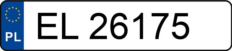 Numer rejestracyjny EL 26175 posiada Peugeot 206 - EL26175