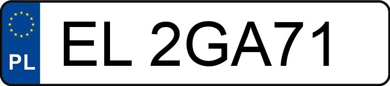 Le numéro d’enregistrement EL 2GA71 a MAZDA 3 - 1.6 MR`09 E5 Exclusive - EL2GA71
