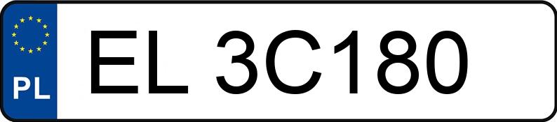 Numer rejestracyjny EL 3C180 posiada MAZDA 6 - EL3C180