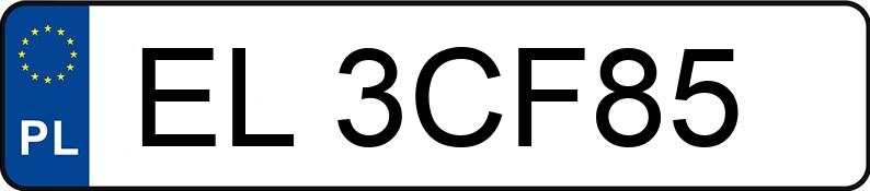 Pojazd o numerach EL3CF85 uczestniczył w wypadku