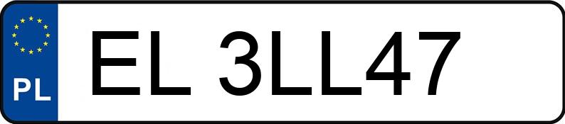 Numer rejestracyjny EL 3LL47 posiada VOLKSWAGEN GOLF - EL3LL47