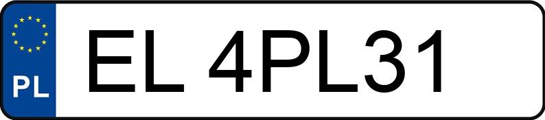 Numer rejestracyjny EL 4PL31 posiada BMW 320i MR`12 E5 F30 320i MR`12 E5 F30 - EL4PL31