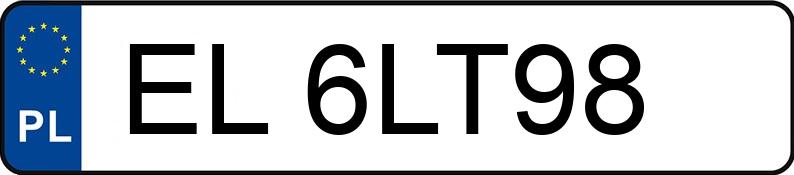 Реєстраційний номер EL 6LT98 має LEXUS RC F MR`23 E6 Carbon - EL6LT98