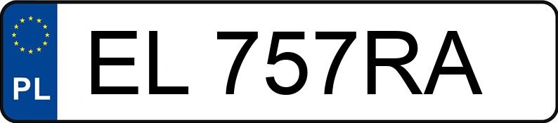 Numer rejestracyjny EL 757RA posiada MAZDA 3 - EL757RA