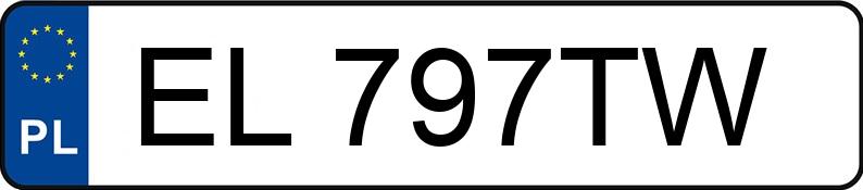 Numer rejestracyjny EL 797TW posiada RENAULT FLUENCE - EL797TW