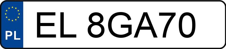 Numer rejestracyjny EL 8GA70 posiada CHRYSLER 200 - EL8GA70