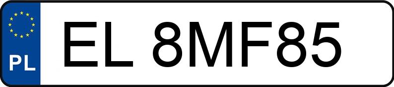 Numer rejestracyjny EL 8MF85 posiada TOYOTA AVENSIS 2.0 KAT - EL8MF85