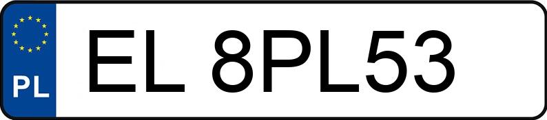 Numer rejestracyjny EL 8PL53 posiada SKODA SUPERB - EL8PL53