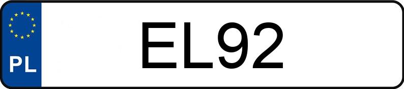 Numer rejestracyjny EL 92 posiada FORD MUSTANG - EL92