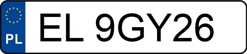 Numer rejestracyjny EL 9GY26 posiada TOYOTA AURIS - EL9GY26