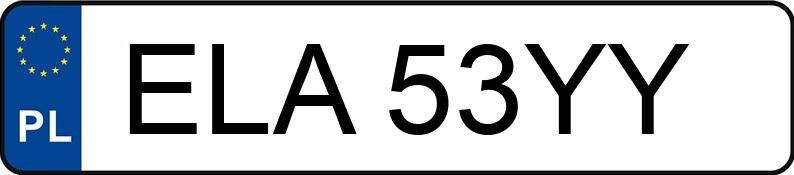 Numer rejestracyjny ELA 53YY posiada SKODA FABIA COMBI - ELA53YY