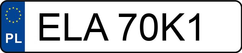 Numer rejestracyjny ELA 70K1 posiada WLADIMIREC T25 - ELA70K1