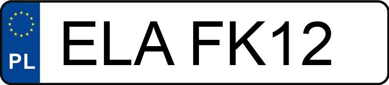 Numer rejestracyjny ELA FK12 posiada OPEL ZAFIRA - ELAFK12