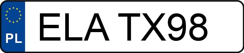 Numer rejestracyjny ELA TX98 posiada BMW 520 - ELATX98 Numer rejestracyjny ELA TX98 posiada BMW 520 - ELATX98
