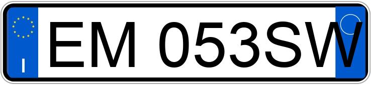 Numer rejestracyjny EM053SW posiada AUDI A1-S1