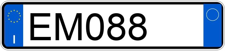 Numer rejestracyjny EM088 posiada Toyota Yaris