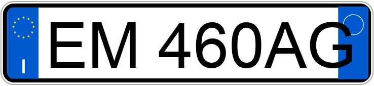 Numer rejestracyjny EM460AG posiada FIAT Panda 2a serie