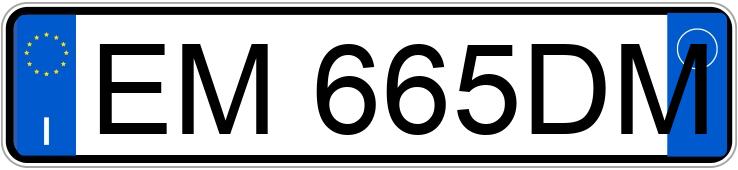 Numer rejestracyjny EM665DM posiada  
