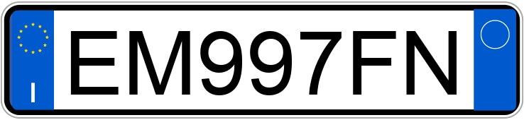 Numer rejestracyjny EM997FN posiada TOYOTA Aygo 1a serie