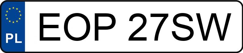 Numer rejestracyjny EOP 27SW posiada AUDI 80 Avant 1.9 TDi Kat. B4 80 Avant 1.9 TDi Kat. B4 - EOP27SW