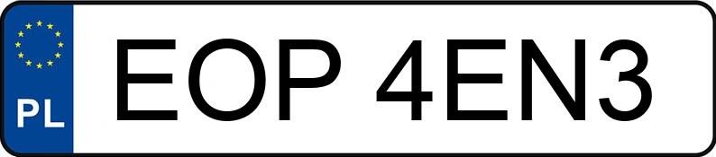 Numer rejestracyjny EOP 4EN3 posiada AUDI A3 SPORTBACK - EOP4EN3
