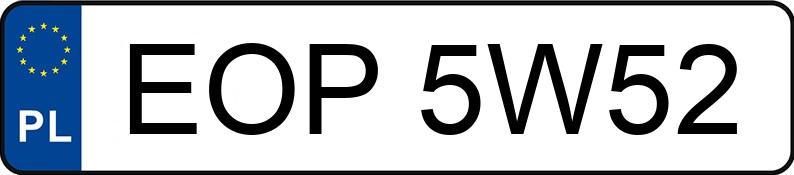 Numer rejestracyjny EOP 5W52 posiada AUDI 100 QUAT 2,8KAT KOMBII - EOP5W52