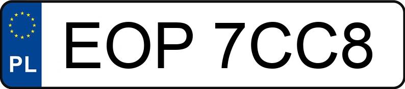 Numer rejestracyjny EOP 7CC8 posiada GS --- - EOP7CC8