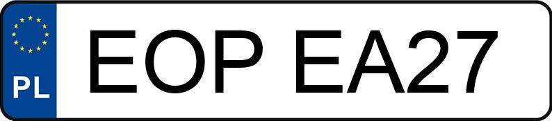 Numer rejestracyjny EOP EA27 posiada VOLKSWAGEN POLO - EOPEA27