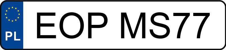 Numer rejestracyjny EOP MS77 posiada BMW 316i Kat. MR`98 E46 316i Kat. MR`98 E46 - EOPMS77