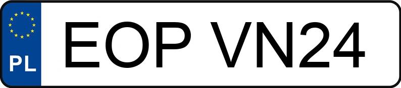 Numer rejestracyjny EOP VN24 posiada TOYOTA YARIS HYBRID - EOPVN24