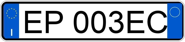Numer rejestracyjny EP003EC posiada AUDI A3 2a serie