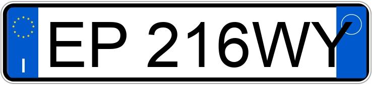 Numer rejestracyjny EP216WY posiada TOYOTA Yaris 3a serie