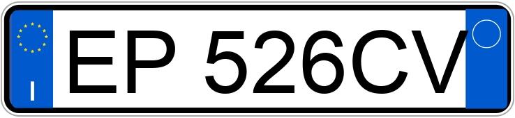 Numer rejestracyjny EP526CV posiada  