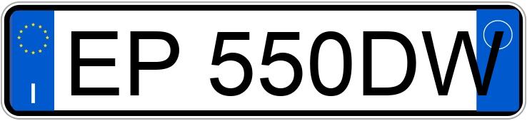 Numer rejestracyjny EP550DW posiada LANCIA Ypsilon 3a serie