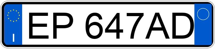 Numer rejestracyjny EP647AD posiada FIAT 500