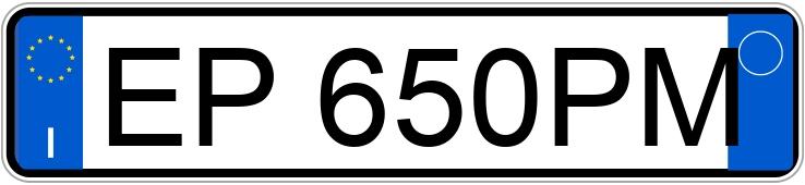 Numer rejestracyjny EP650PM posiada FIAT Panda 3a serie