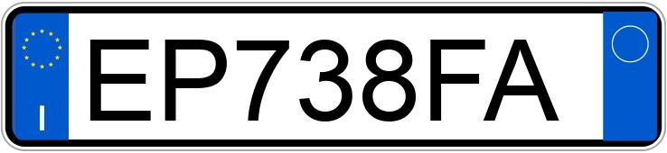 Numer rejestracyjny EP738FA posiada FIAT Panda 3a serie