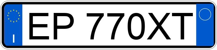 Numer rejestracyjny EP770XT posiada TOYOTA Prius 3a serie