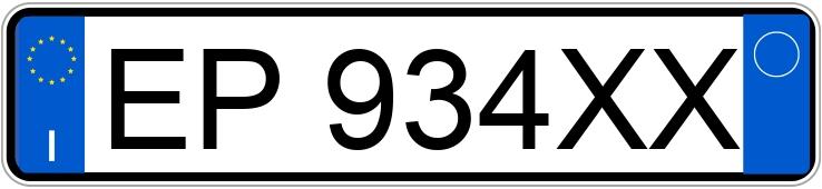 El número de registro EP934XX tiene FORD FIESTA
