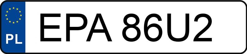 Numer rejestracyjny EPA 86U2 posiada AUDI A6 2.7 TDi Kat. MR`04 E4 4F A6 2.7 TDi Kat. MR`04 E4 4F - EPA86U2