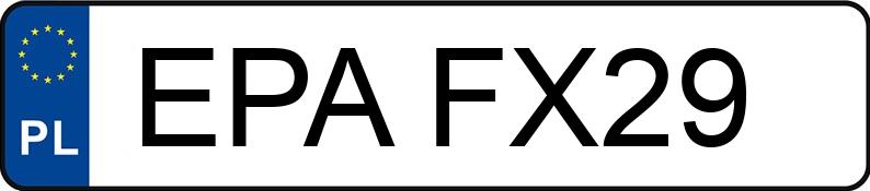 Numer rejestracyjny EPA FX29 posiada NISSAN PRIMERA - EPAFX29 Numer rejestracyjny EPA FX29 posiada NISSAN PRIMERA - EPAFX29
