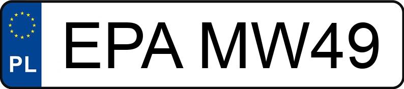 Numer rejestracyjny EPA MW49 posiada VOLKSWAGEN PASSAT - EPAMW49
