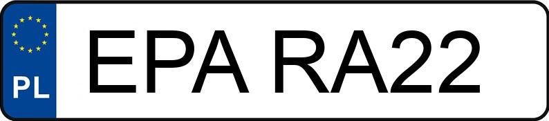 Numer rejestracyjny EPA RA22 posiada SKODA SUPERB - EPARA22