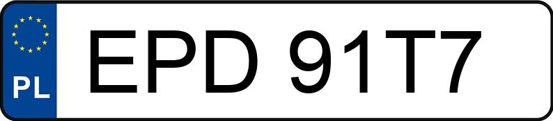 Numer rejestracyjny EPD 91T7 posiada VOLKSWAGEN GOLF - EPD91T7