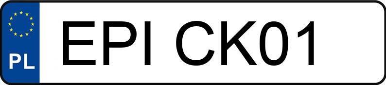 Numer rejestracyjny EPI CK01 posiada BMW 316i MR`12 E5 F30 316i MR`12 E5 F30 - EPICK01