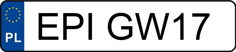 Numer rejestracyjny EPI GW17 posiada BMW 320 Diesel DPF MR`04 E4 E90 Edition Fleet - EPIGW17