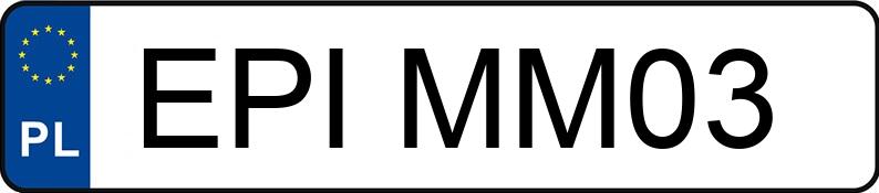 Numer rejestracyjny EPI MM03 posiada AUDI A4 Avant 1.8 Kat. MR`05 E4 8E T Multitronic - EPIMM03